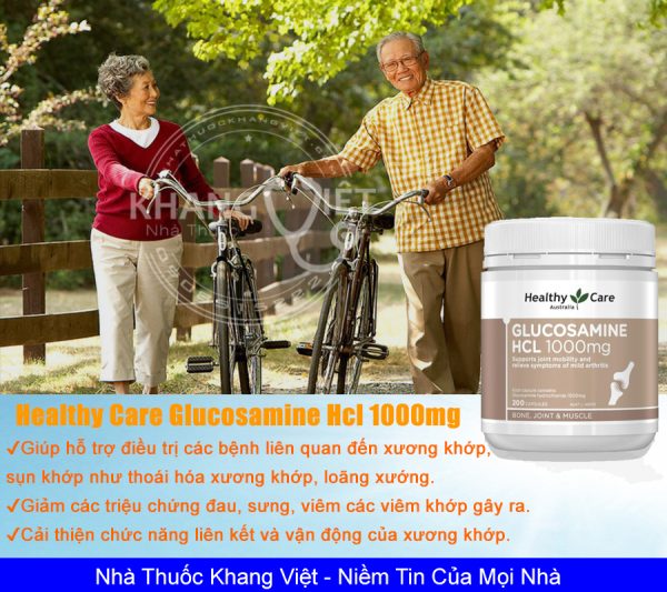 Glucosamine HCL 1000mg Healthy Care Viên Uống Hỗ Trợ Xương Khớp