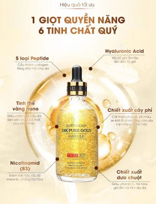 Serum Tinh Chất Vàng 24k Pure Gold Ampoule 100ml của Úc - Ngăn lão hóa dưỡng trắng da