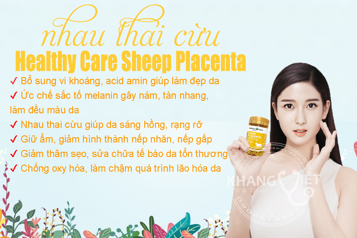 Sheep Placenta Healthy Care 5000mg - Chống Lão Hóa, Dưỡng Da Nhau Thai Cừu