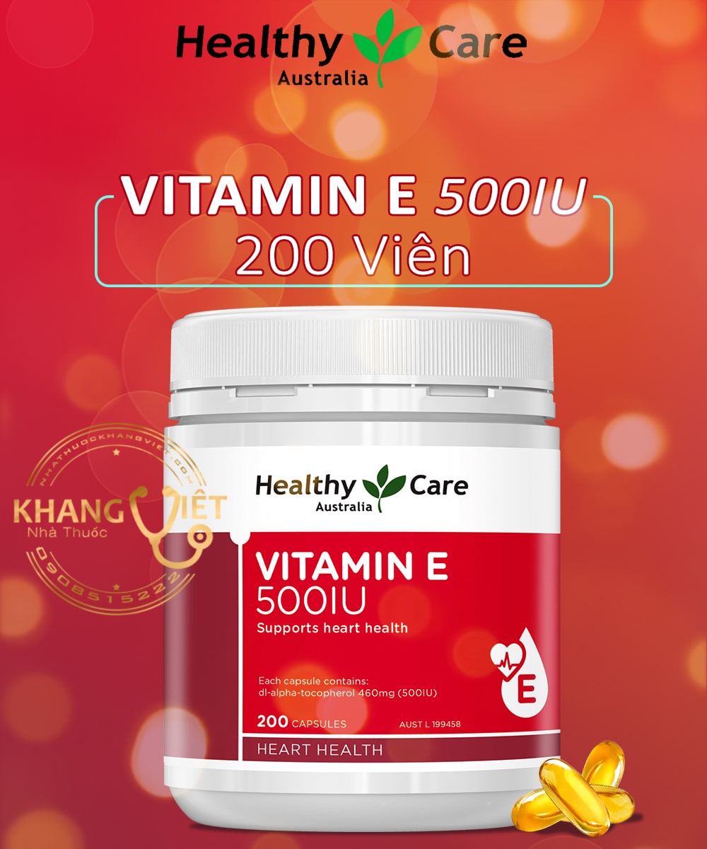 Vitamin E 500IU Healthy Care - Viên Uống Bổ Sung Vitamin E