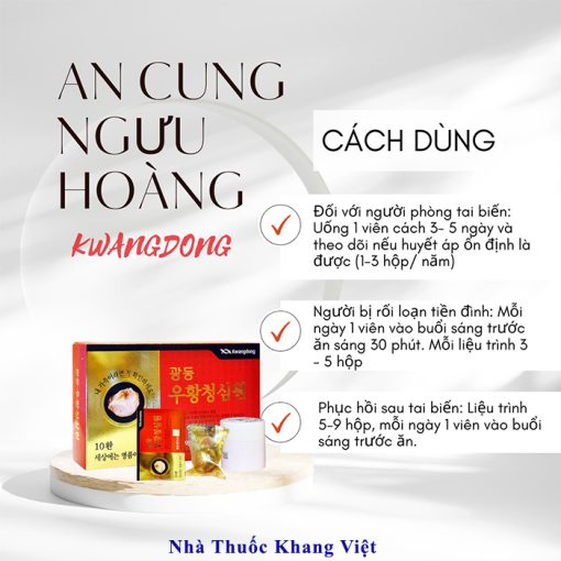 An Cung Ngưu Hoàng Hoàn Hàn Quốc Kwangdong 10 viên chống đột quỵ