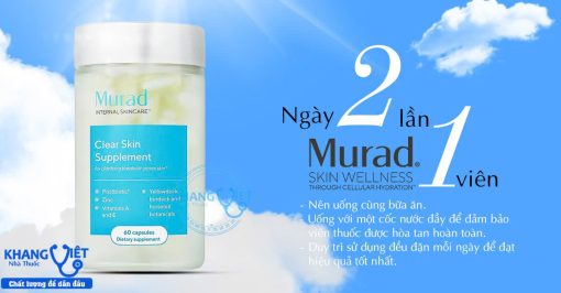 Viên uống trị mụn Murad Clear Skin Supplement mẫu mới – Sạch mụn, ngừa thâm