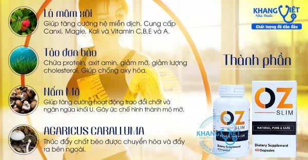 Viên uống giảm cân Oz Slim 40 viên chính hãng của Mỹ