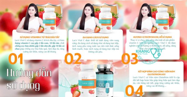 Vitamin C Dr Lacir – Glutathione 600 giúp da trắng sáng, khỏe mạnh