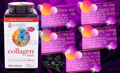 Công Dụng Của Viên Uống Collagen Youtheory +biotin Viên Type 1,2&3