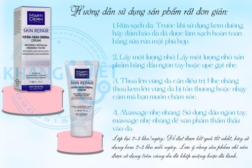 Hướng Dẫn Sử Dụng Kem Dưỡng Martiderm Skin Repair Cicra Vass Cream