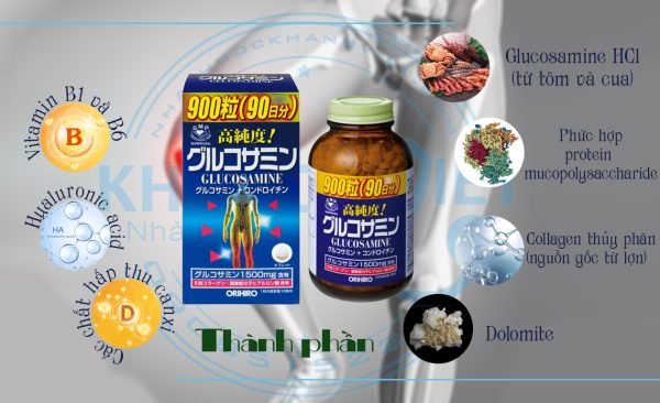 Thành Phần Chính Của Viên Uống Glucosamine Orihiro Bổ Xương Khớp 900 Viên
