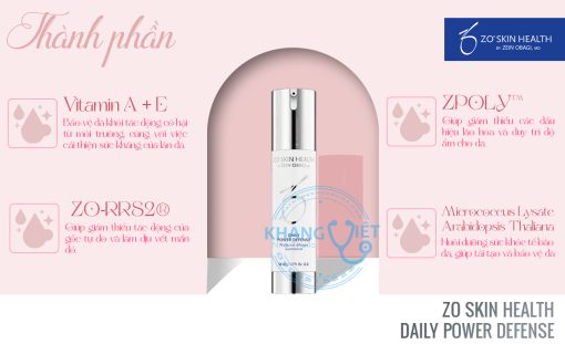 Toner Zo Skin Health Daily Power Defense 50ml phục hồi da, chống lão hóa đỉnh cao