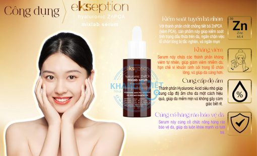 Serum Ekseption Hyaluronic SnPCA Mixlab – Dưỡng Ẩm Sâu, Kiểm Soát Dầu Nhờn, Giảm Mụn Hiệu Quả