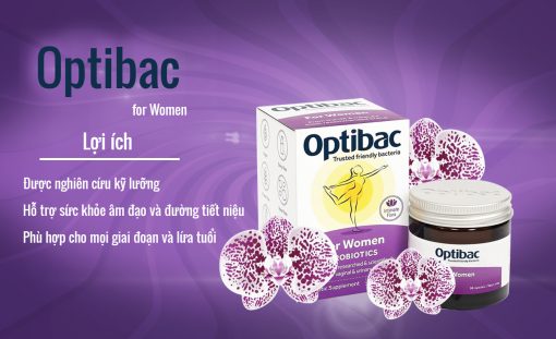 Optibac tím For Women men vi sinh bổ sung lợi khuẩn cho phụ nữ