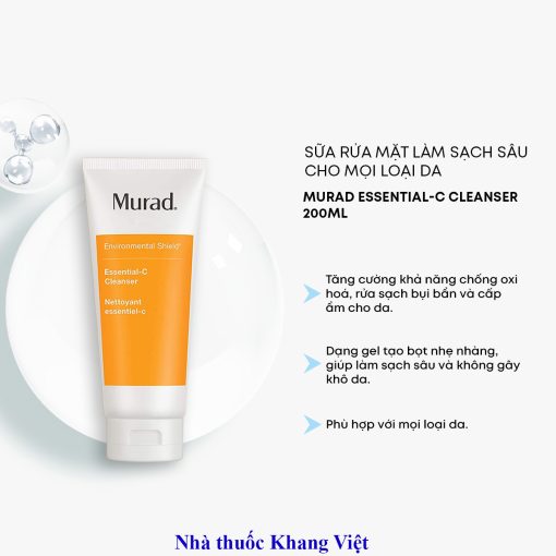 Sửa rữa mặt Murad Essential C Cleanser 200ml – Làm Sạch Sâu, Bảo Vệ Da Toàn Diện