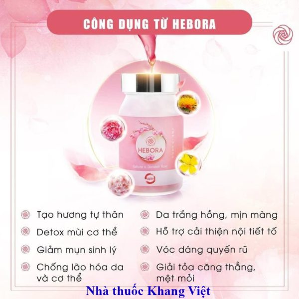 Cong dung cua vien uong toa huong thom co the Hebora Premium Sakura Damask Rose Nhat Ban