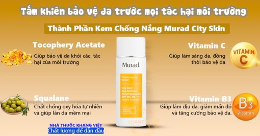 Kem chống nắng Murad City Skin Age Defense Broad Spectrum SPF 50 PA+++