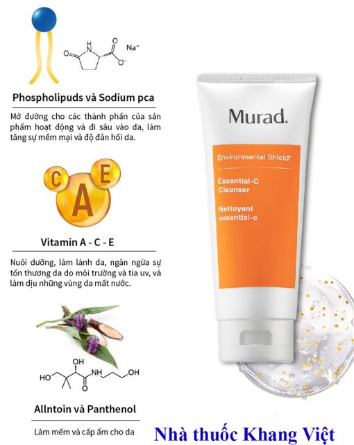 Sửa rữa mặt Murad Essential C Cleanser 200ml – Làm Sạch Sâu, Bảo Vệ Da Toàn Diện