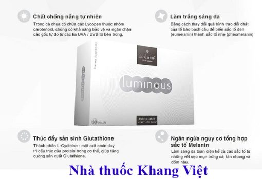 Viên uống trắng da cà chua trắng Sakura Luminous 30 viên