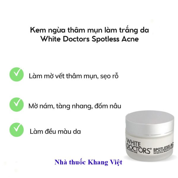Thanh phan kem duong sang da White Doctors Spotless Acne 25g