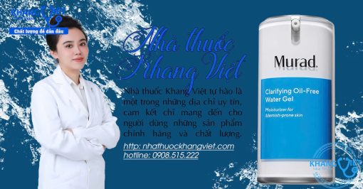 Murad Clarifying Oil-Free Water Gel – Kiểm Soát Dầu Thừa, Dưỡng Ẩm Sâu, Ngăn Ngừa Mụn Hiệu Quả