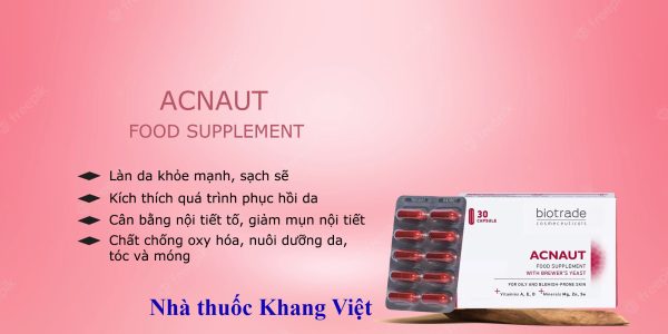Cong dung cua vien uong cho da mun Biotrade Acnaut Food Supplement