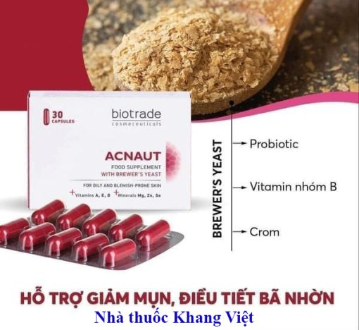 Viên uống trị mụn Biotrade Acnaut Food Supplement