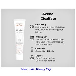 Thanh phan cua Cicalfate plus cream Avene 40ml