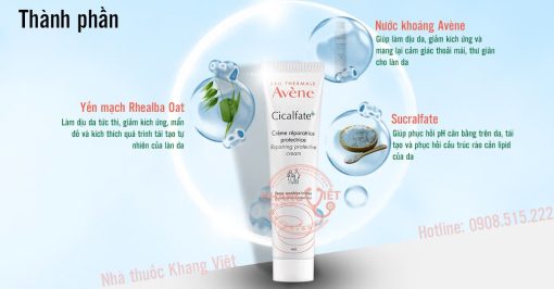 Kem Cicalfate+ Avene 40ml giúp phục hồi da lành sẹo chống khuẩn hiệu quả