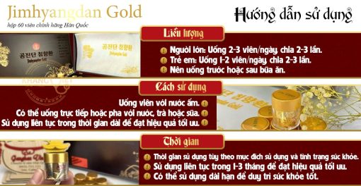 Viên uống An cung trầm hương Jimhyangdan Gold hộp 60 viên chính hãng Hàn Quốc