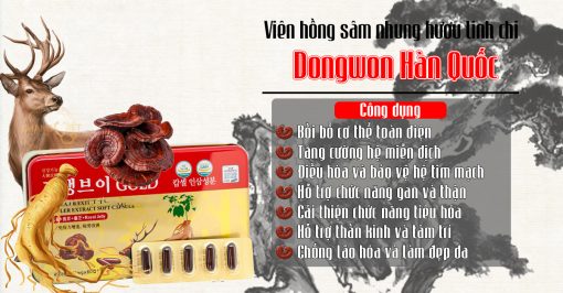 Viên đạm hồng sâm nhung hươu linh chi Dongwon