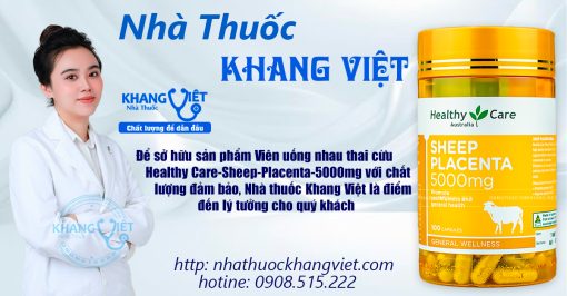 Viên uống nhau thai cừu Healthy Care-Sheep-Placenta-5000mg