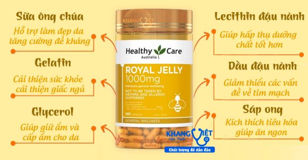 Viên uống sữa Ong Chúa của Úc Royal Jelly 1000mg Healthy Care