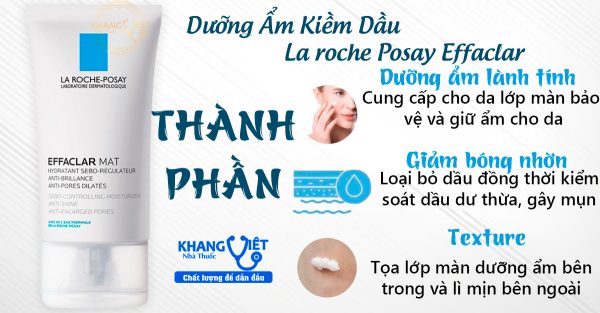 Kem dưỡng ẩm kiềm dầu La Roche Posay Effaclar Mat 40ml giải pháp hoàn hảo cho da dầu, mụn