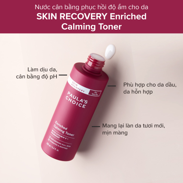 Toner Phục Hồi Độ Ẩm Cho Da Khô Paula’s Choice Skin Recovery Enriched Calming Toner 190ml