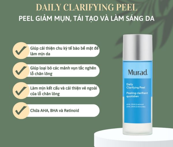 Dung dịch tẩy tế bào chết hóa học, thông thoáng lỗ chân lông Murad Daily Clarifying Peel 95ml