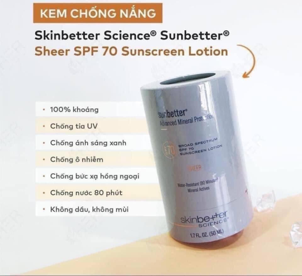 Kem Chống Nắng Nâng TONE SKINBETTER SCIENCE SUNBETTER SHEER SPF70 50ML