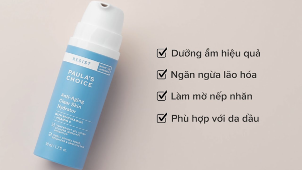 Kem Dưỡng Ẩm Ngăn Ngừa Lão Hóa, Làm Đều Màu Da Paula’s Choice Resist Anti-Aging Clear Skin Hydrator 50ml