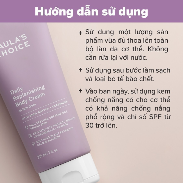 Kem Dưỡng Thể Siêu Mềm Mịn Paula’s Choice Daily Replenishing Body Cream 210ml