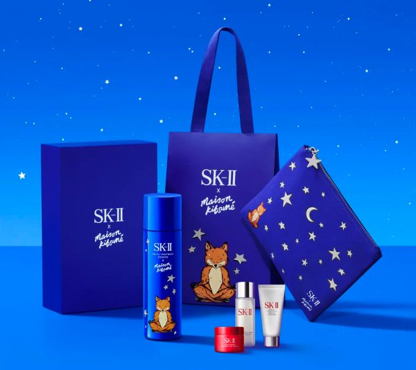 Set SK-II Nước Thần Phiên Bản Giới Hạn Maison Kitsune Blue – Bộ 4 Món Dưỡng Da Cao Cấp