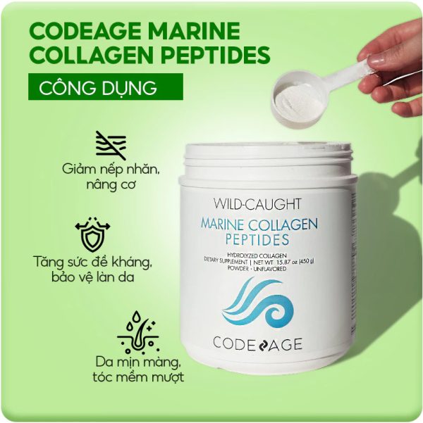 Bộ Đôi Collagen & Hair Vitamins Codeage – Trẻ Hóa Da, Dưỡng Tóc Khỏe Mạnh, Chống Gãy Rụng