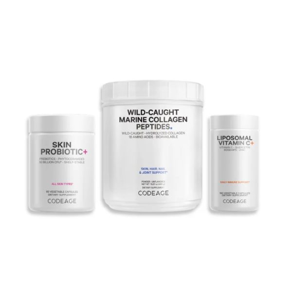 Collagen, Vitamin C & Probiotic Codeage – Bộ 3 Vàng Cho Làn Da Căng Bóng, Mịn Màng Tự Nhiên