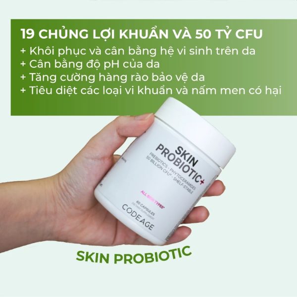 Collagen, Vitamin C & Probiotic Codeage – Bộ 3 Vàng Cho Làn Da Căng Bóng, Mịn Màng Tự Nhiên