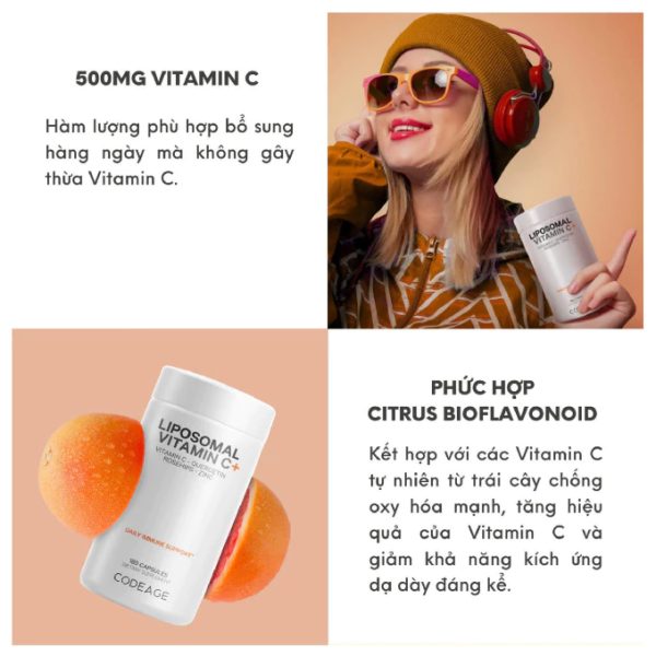 Collagen, Vitamin C & Probiotic Codeage – Bộ 3 Vàng Cho Làn Da Căng Bóng, Mịn Màng Tự Nhiên