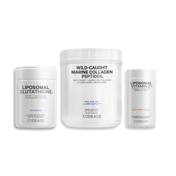 Combo Phục Hồi Da Chuyên Sâu Codeage – Marine Collagen, Vitamin C & Glutathione Chính Hãng