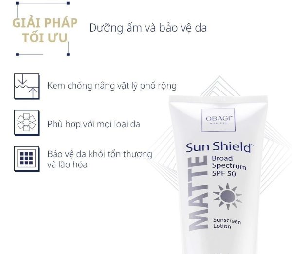 Combo Chăm Sóc Da Khô Obagi Gentle Cleanser, Toner, Exfoderm Forte & Sunshield Matte – Sạch, Dưỡng Ẩm, Chống Nắng