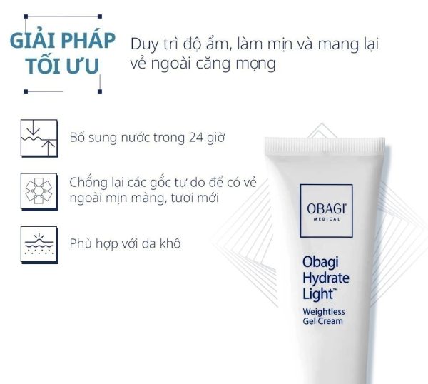 Kem Dưỡng Ẩm Dạng Gel Obagi Hydrate Light – Mỏng Nhẹ, Thấm Nhanh, Dưỡng Da Mịn Mượt