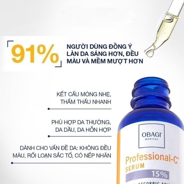 Serum Vitamin C 15% Obagi Professional-C – Làm Sáng Da, Ngừa Lão Hóa Dung Tích 12ml