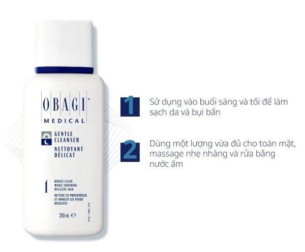 Sữa Rửa Mặt Obagi Gentle Cleanser Chai 200ml – Làm Sạch Dịu Nhẹ, Cấp Ẩm Cho Da Khỏe Mạnh