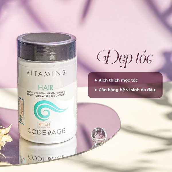 Viên Uống Codeage Hair Vitamins – Hỗ Trợ Kích Thích Mọc Tóc, Giảm Rụng Tóc Tự Nhiên