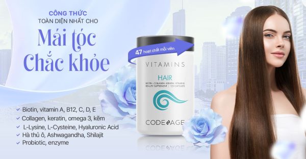 Viên Uống Codeage Hair Vitamins – Hỗ Trợ Kích Thích Mọc Tóc, Giảm Rụng Tóc Tự Nhiên