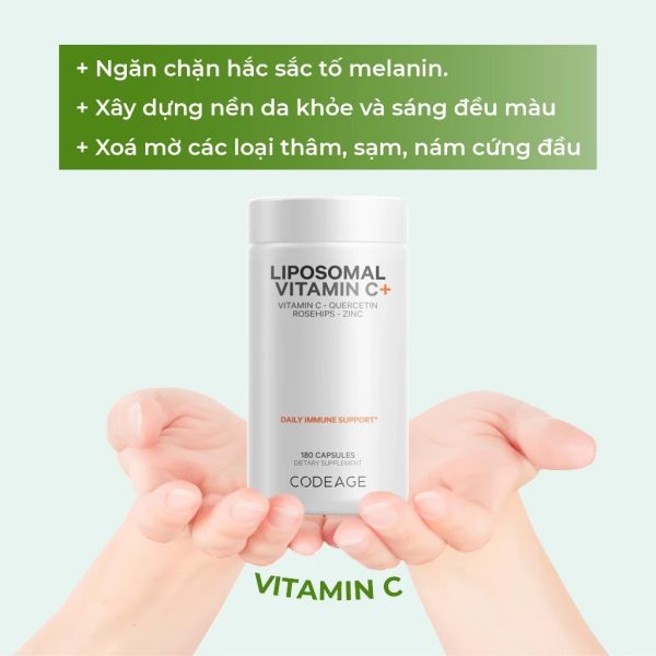 Codeage Liposomal Vitamin C 180 Viên – Bổ Sung Vitamin C, Làm Sáng Da, Ngăn Ngừa Lão Hóa