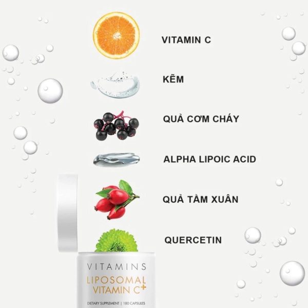 Codeage Liposomal Vitamin C 180 Viên – Bổ Sung Vitamin C, Làm Sáng Da, Ngăn Ngừa Lão Hóa