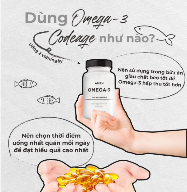 Viên Uống Dầu Cá Codeage Amen Omega-3 – Hỗ Trợ Tim Mạch & Làm Đẹp Da